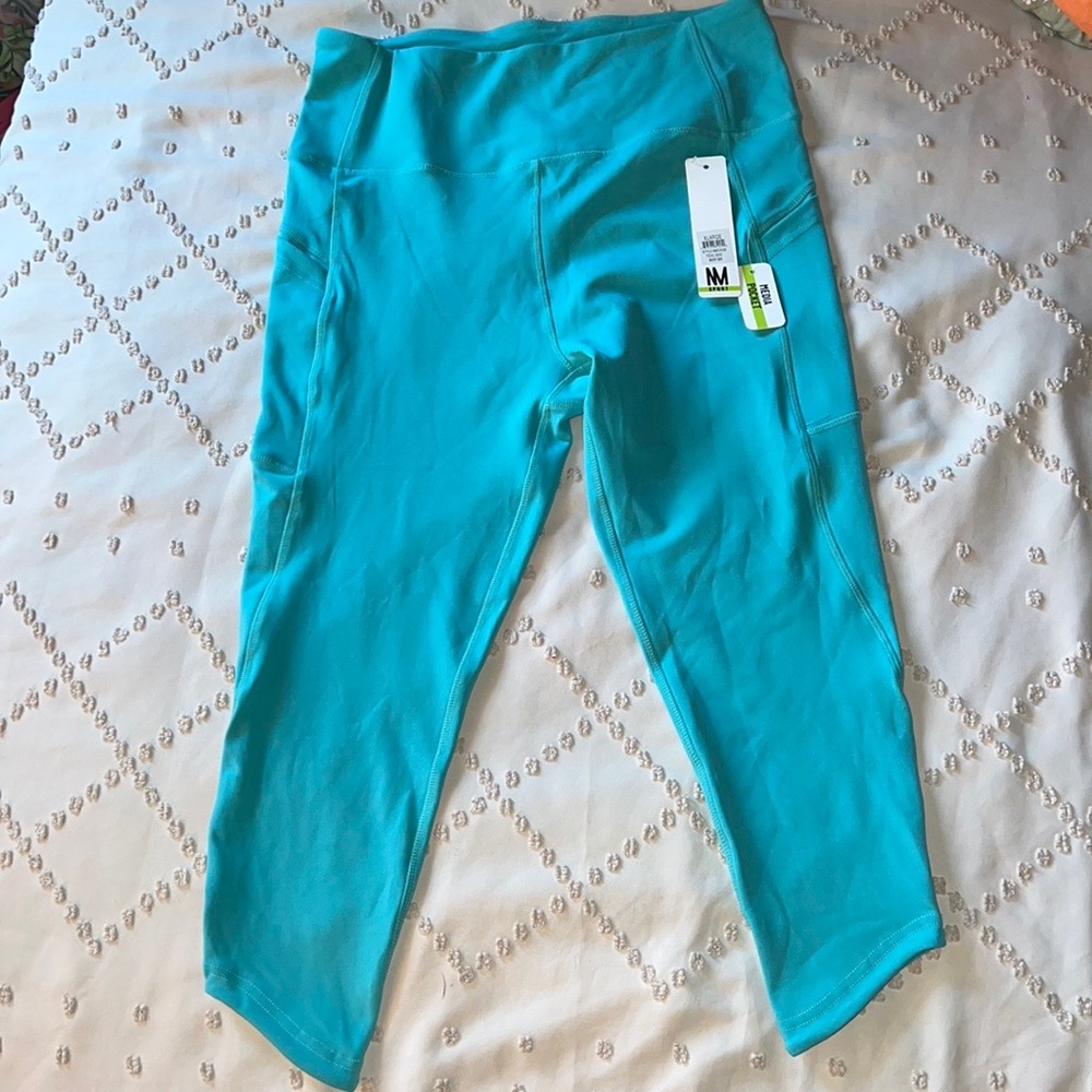 Nicole Miller sport leggings Aqua Blue color size Xl